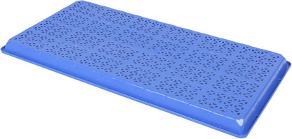SUNPACK 10" x 20" Heavy Duty Mesh Plastic Seed Starting Tray, Blue, 1" (Pack of 30) - Ensures Water Drainage and Aeration, Perfect for Greenhouses or Indoor Gardening