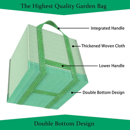 32 Gallons Reusable Garden Waste Bags, Yard Waste Bags, Lawn/Leaf Bags, Heavy Duty Gardening Bags, Integrated Reinforced Handle, Suitable for Collecting Leaves, Pruning Bushes(2-Pack 32Gallons)