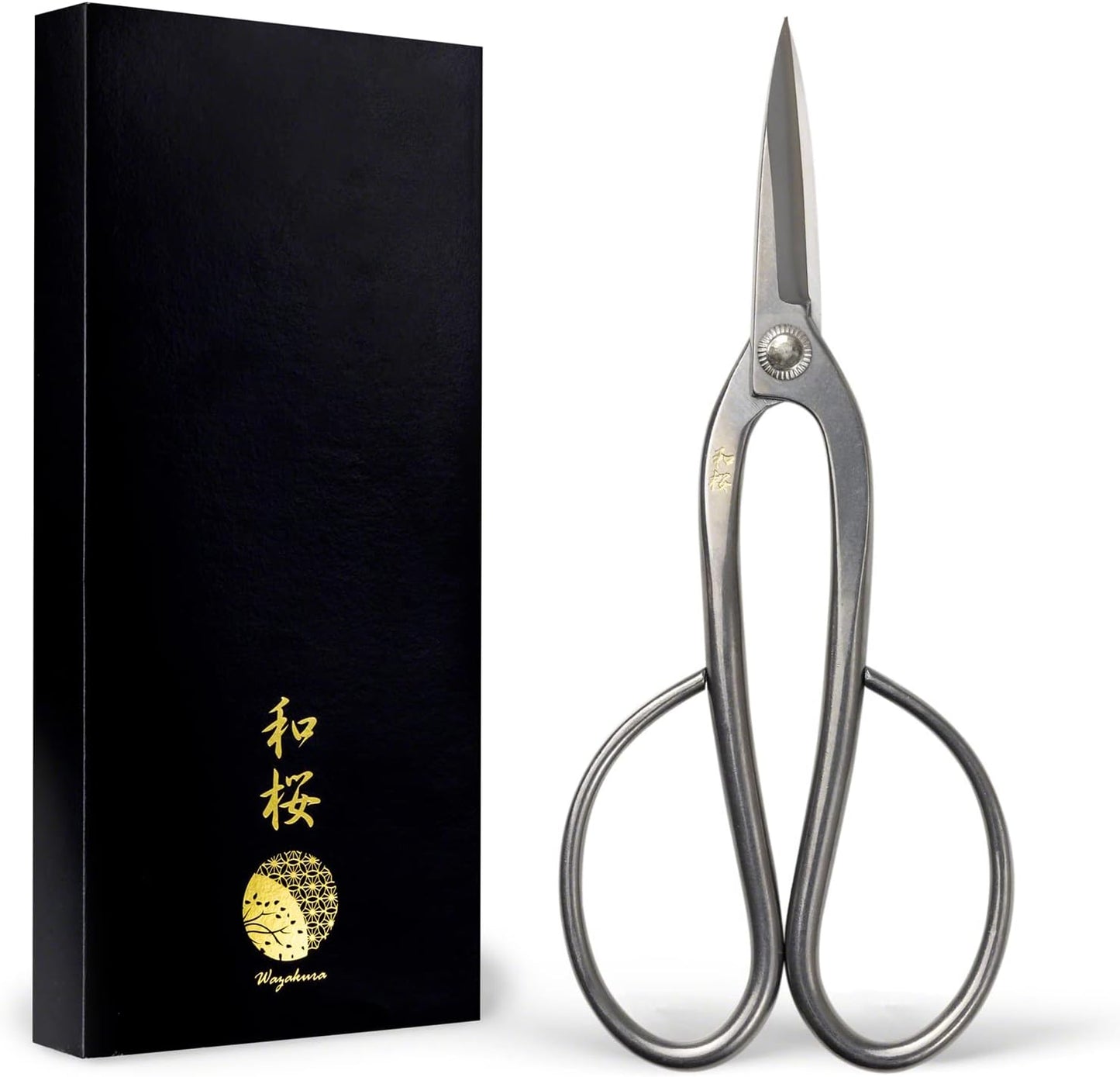 Wazakura Yasugi Stainless Steel Made in Japan Ashinaga Bonsai Scissors 8" (200 mm), Pruning Shears, Japanese Gardening Tools - Yasugi Stainless Steel Traditional Ashinaga