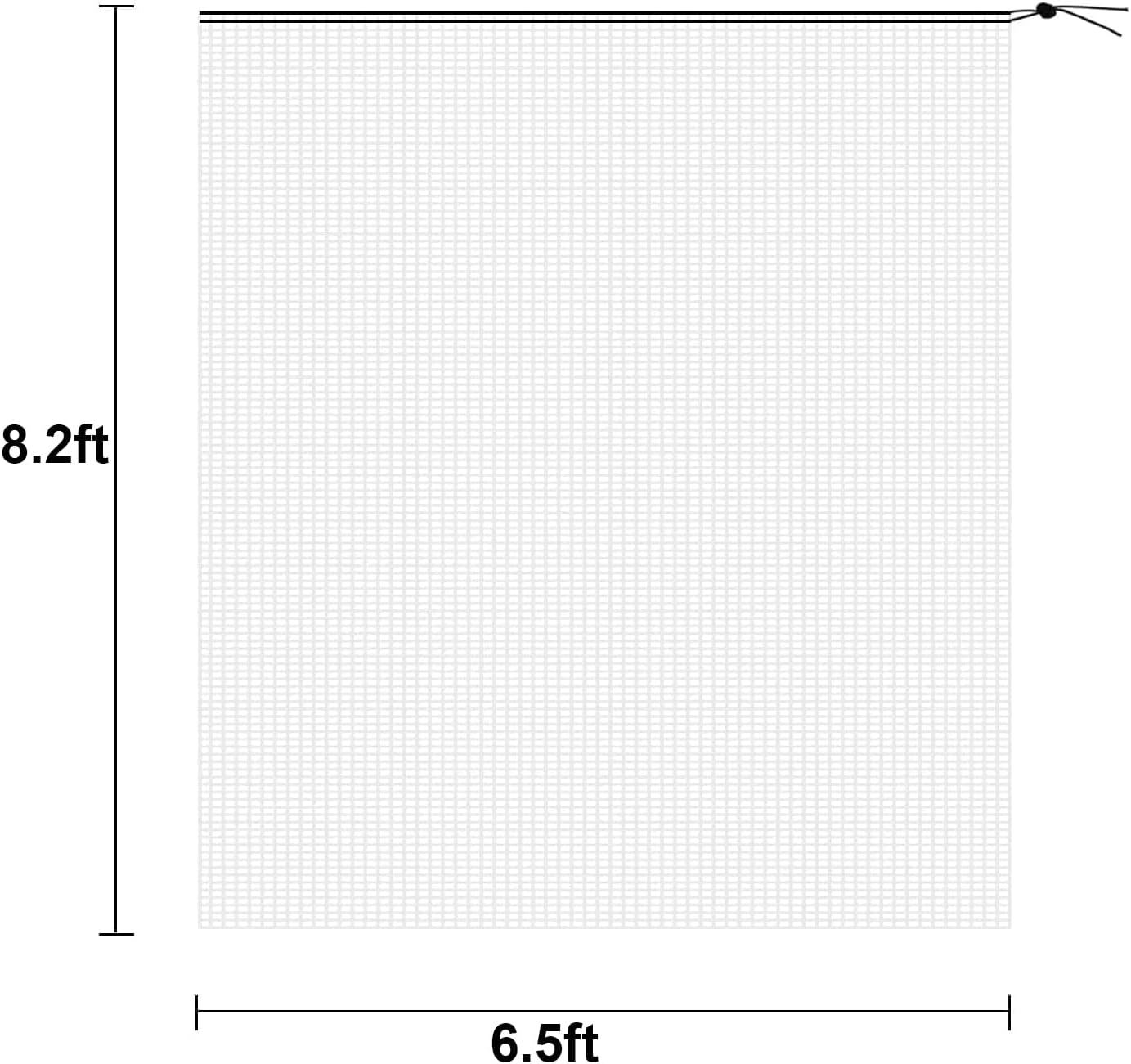 8.2 x 6.5 Feet Large Fruit Tree Netting, Insect Bird Barrier Tree Net with Drawstring, Garden Bird Netting Plant Cover for Protect Plant Fruit Flower from Insect Bird