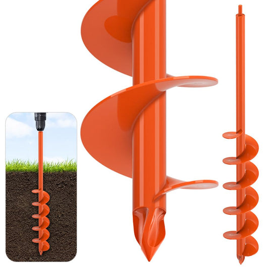 Dolibest 4 x32 Auger Drill Bit for Planting, Steel Garden Auger for Post Hole Digger, Bulb Planter Tool for Beach Umbrella, Mailbox, Fence Post Holes Digger - Fits 3/8" Hex Drill