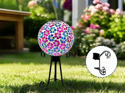 VOREEN 10-Inch Metal Gazing Ball Stand for 8-12 Inch Garden Globe, Outdoor Decor Garden Yard Accessories, Black