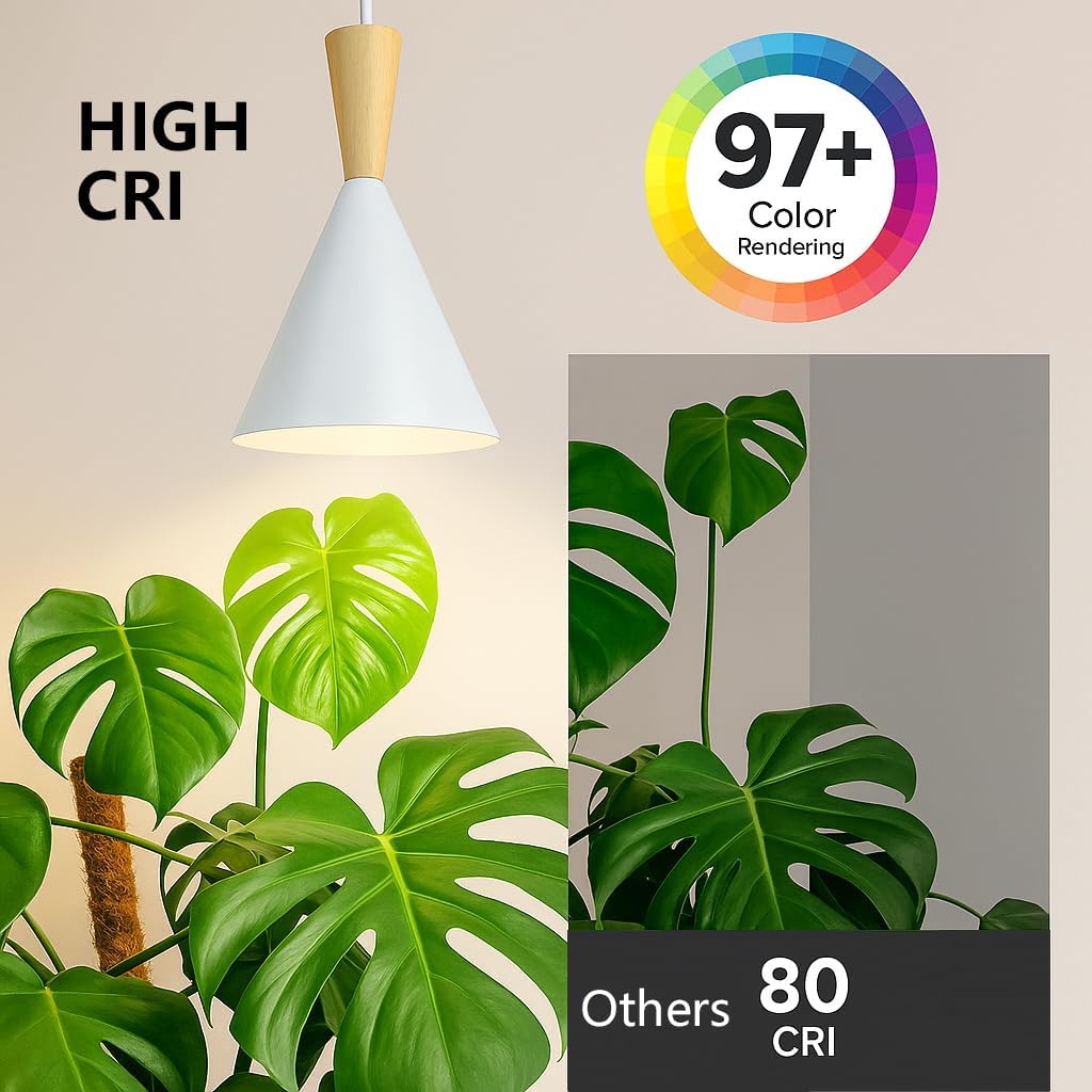 Hanging Grow Lights for Indoor Plants, Full Spectrum, with Timer and 15FT Power Cord, 20W Pendant Plant Lights for Indoor Growing, Large Tall Plant, Garden, Flowers, Greenhouse(White)