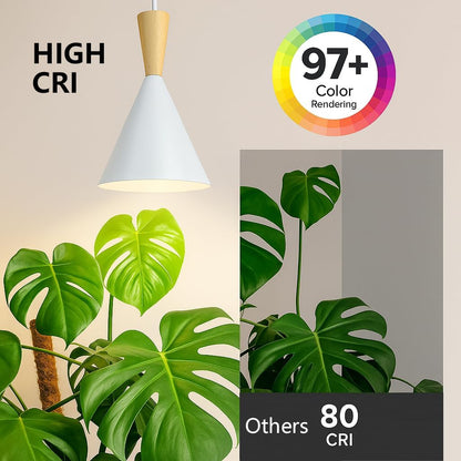 Hanging Grow Lights for Indoor Plants, Full Spectrum, with Timer and 15FT Power Cord, 20W Pendant Plant Lights for Indoor Growing, Large Tall Plant, Garden, Flowers, Greenhouse(White)