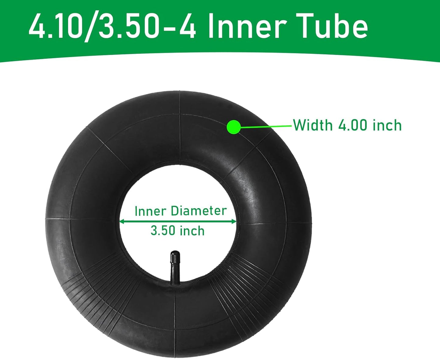 2-Pcs 4.10/3.50-4 Inner Tube 4.10-4 3.50-4 Heavy Duty Replacement Tube Straight Valve Stem for Wheelbarrows/Mowers/Hand Trucks and More
