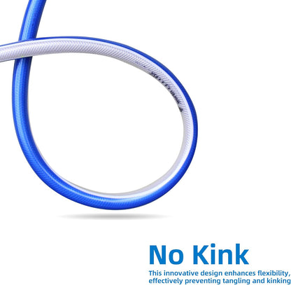 Short Leader Blue Garden Hose 3/4 in. x 5 ft.-Kink Free, Leakproof, Flexible -Heavy Duty Durable Lightweight Water Pipe for Commercial Use, Lawn Care & Equipment Connection - Male to Female Fittings