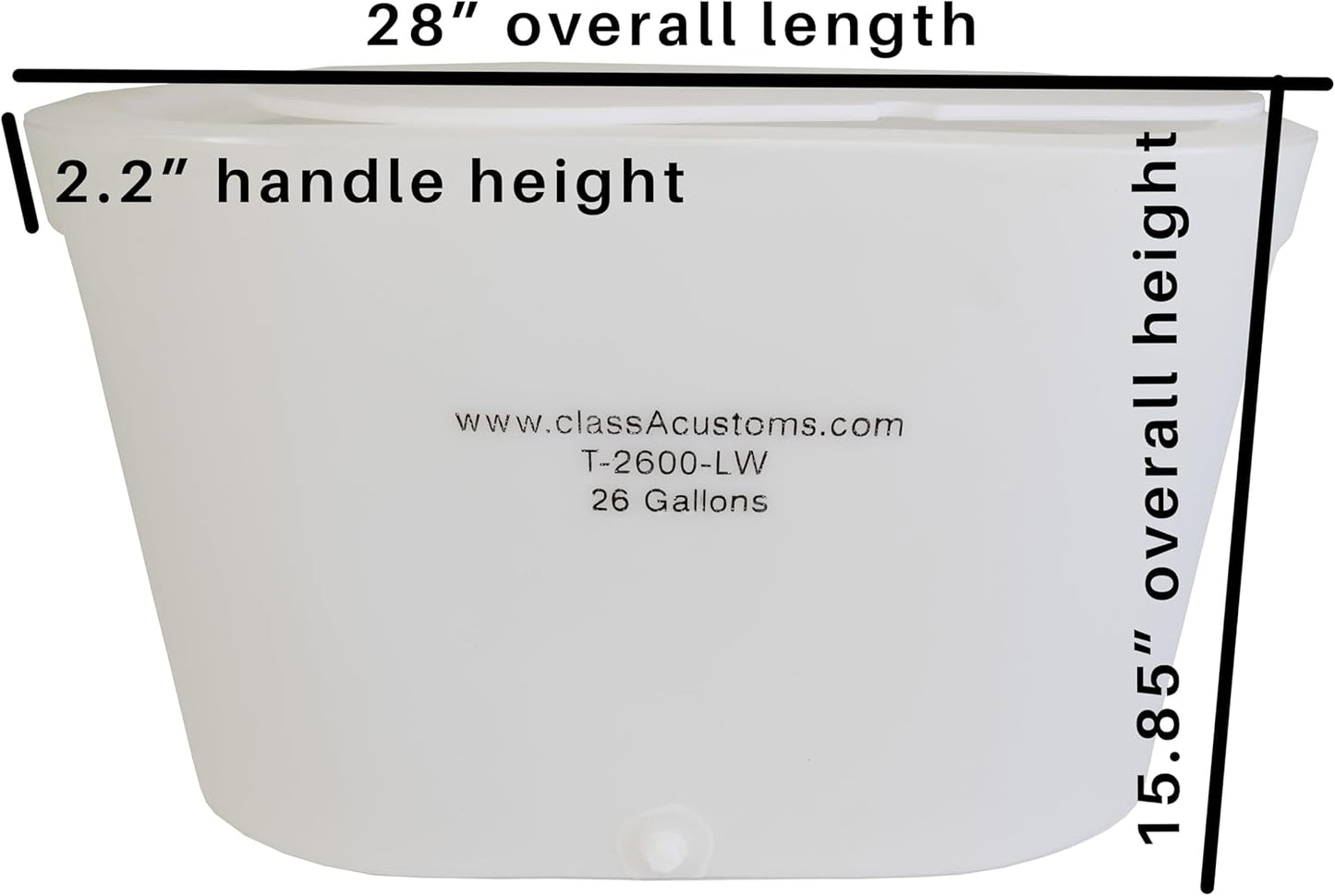 classAcustoms Marine T-2600-LW 26 Gallon Livewell/Baitwell for Live Fishing Bait, and Keeping Caught Fish Alive. Use on Fishing Boat, Pontoon Boat, Piers, and Fishing Docks, and for Shore Fishing.