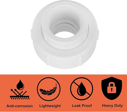 4Pcs 1Inch Female Threaded PVC Union Coupling Pipe Fitting (Female x Female) 1'' PVC FNPT Female Union Coupling Adapter for Sprinkler Pipe, Irrigation, Plumbing, Schedule 40, EPDM O-Ring