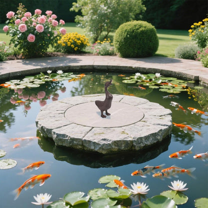 Cast Iron Duck Garden Concrete Garden Statues Duck, Garden Yard Pond Decor Rustic Antique Brown-Duck Door Stop