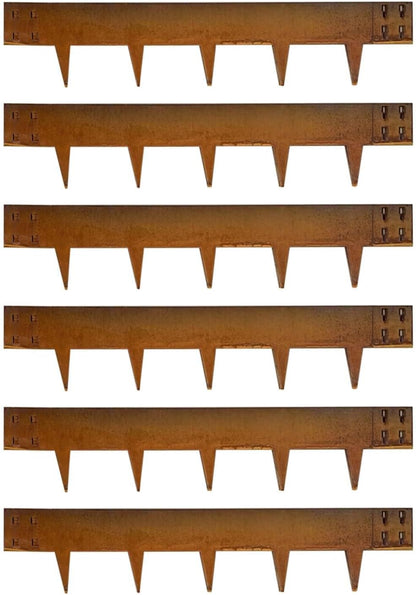 Corten Steel Edging Steel Landscape Edging Metal Garden Edging 8 Inch Metal Landscape Edging Landscaping Rusted 40 Inch Strips Patina 6 pcs Edge for Yard Lawn Outdoor by GZGNEEVL