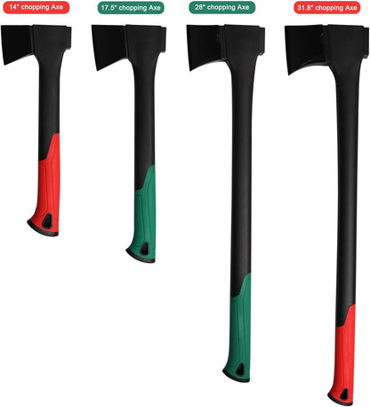 Camping Hatchet 17.6 Inch,Survival Hatchet Tactical for Wood Chopping and Kindling,Hatchet Axewith V Grind Blade, Lightweight Nylon Fiber Handle,for Outdoor Survival, Gardening, Hiking(S)