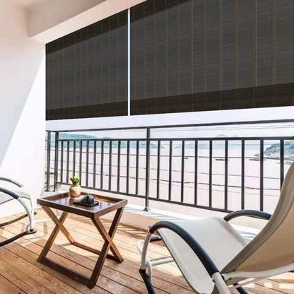 LETAU Wood Window Roman Shades, Bamboo Light Filtering Window Blinds for Outdoor Garden, Patio, Arbor, Porch, Pattern 4