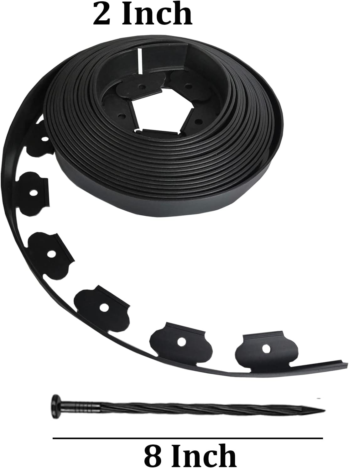 Landscape Edging,40FT Plastic Garden Edging with 40 Stakes,2 Inch Tall Lawn Edging for Lawn,Yard,Flower Gardens Border (Black-40FT)