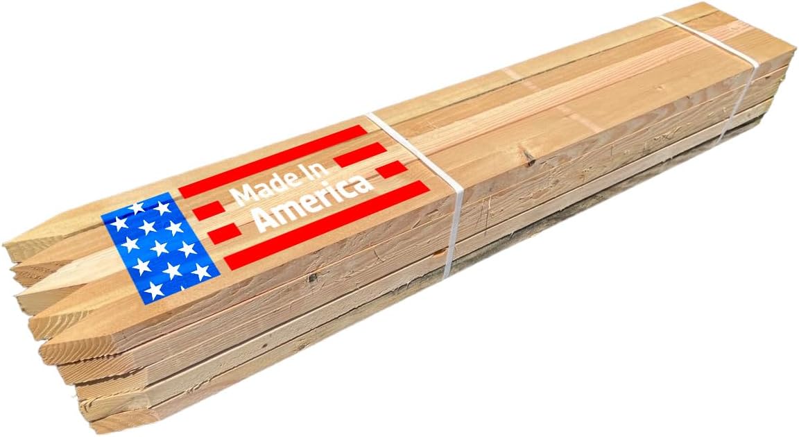 Sandbaggy 48" Wooden Grading Stakes - Heavy Duty for Construction, Gardening, Surveying, Concrete Forms - Chisel Point, Douglas Fir Wood - Made in The USA (100 Stakes)