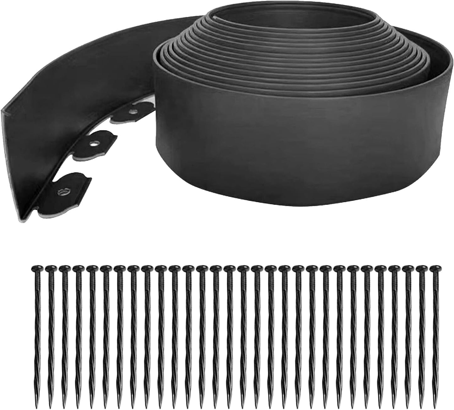 Garden Edging Border,33ft Landscape Edging Garden Borders Edging【4INCH Hight】 Paver Edging Include 30 Stakes,Flexible Lawn Edging Border for Yard, Lawn, Gardens(Black)
