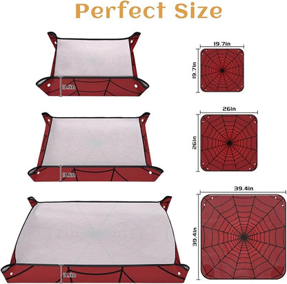 Spiders Web Red Foldable Garden Hand Transplanting Succulent Tools,Waterproof Thickened Repotting Mat Plant Tag, Miniature Planting Indoor Fairy Care,Potting,Cactus,Houseplant Bonsai Tool Kit Gift