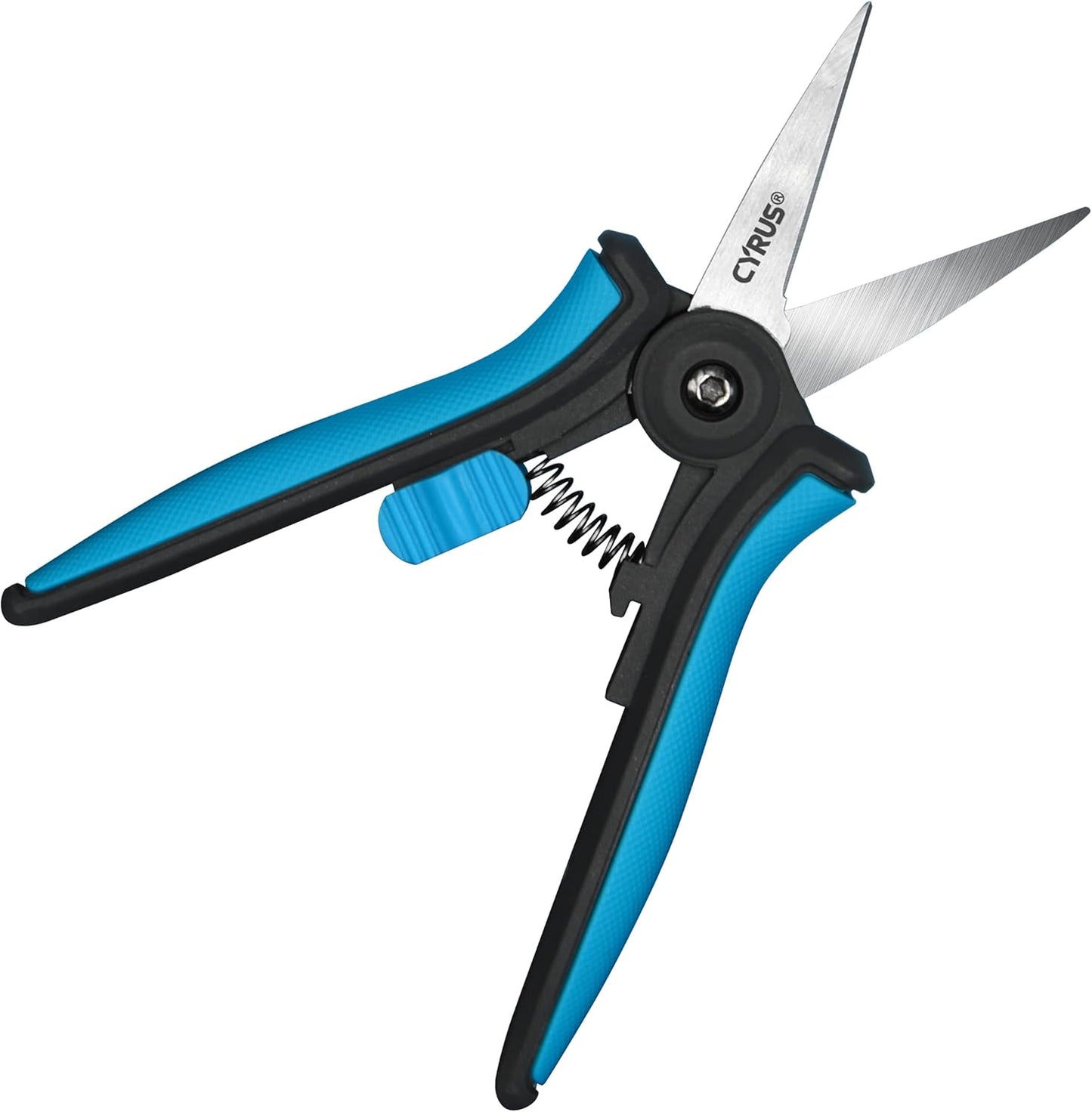 CYRUS 6” Gardening Scissors Hand Pruner Pruning Shear with Straight Stainless Steel Blades Trimming Hand Pruner