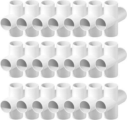 20PCS 4 Way Cross PVC Fittings 1/2Inch, SCH40 Furniture Grade Elbow Fitting Heavy Duty PVC Pipe Connector for Water Supplies, DIY Garden Shelf & Greenhouse