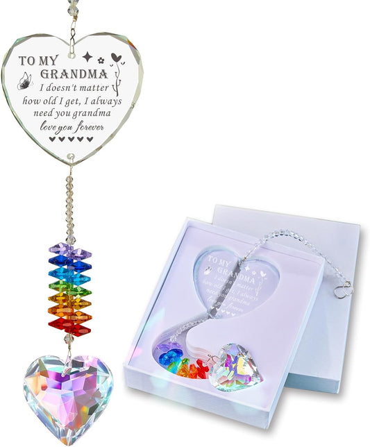 Grandma Gifts, Crystal Suncatcher Birthday Gifts from Granddaughter Grandson Grandchildren