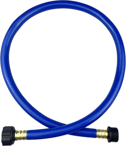 PVC Garden Hose 1/2 Inch, Flexible Water Hose with Male and Female Fittings, No Leaking, Heavy Duty, for Household, Outdoors, Lawns, Patio (3 FT, Blue, Plastic Fittings)