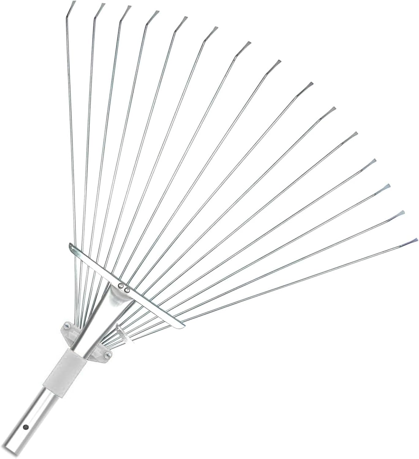 Buyplus Adjustable Garden Leaf Rake - 24 to 63 Inch Telescopic Metal Expandable Folding Leaves Rake, Metal Rakes for Leaves, Yard Rakes for Lawn Yard, Flowers Beds, Sliver