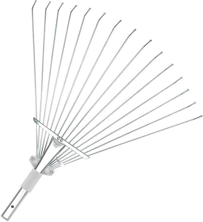 Buyplus Adjustable Garden Leaf Rake - 24 to 63 Inch Telescopic Metal Expandable Folding Leaves Rake, Metal Rakes for Leaves, Yard Rakes for Lawn Yard, Flowers Beds, Sliver