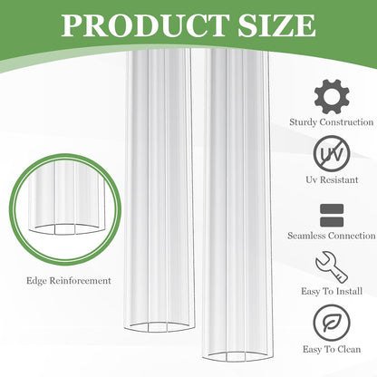 Tandefio 12 Pcs 4 ft Polycarbonate Greenhouse Panels H Connectors Fits 6 mm Polycarbonate Panels Clear Roofing Greenhouse Accessories