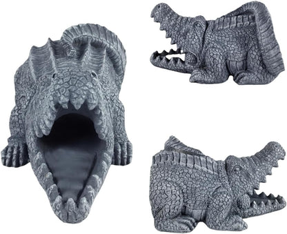 Crocodile Statues Garden Decoration, Resin Statue Outdoor Decor, Animal Downspout Diverter, Decorative Gutter Extension, 3"4" Downspout Extender Diverter Splash Block