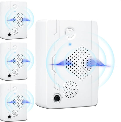 Ultrasonic Bat Devices for Attic: 4PCS Bat Removal Device for Garage, Indoor Outdoor Use - Humane and Effective Rechargeable Bat Deterrent Devices, White