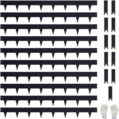 10-Pack Galvanized Steel Landscape Lawn Edging - 4.5 inch Height Black Powder Coated Bendable Metal Strips - Hammer-in Edge Border - Yard Pathway Divider 40 inch Each(33Ft Total), #LYLB45BK-US
