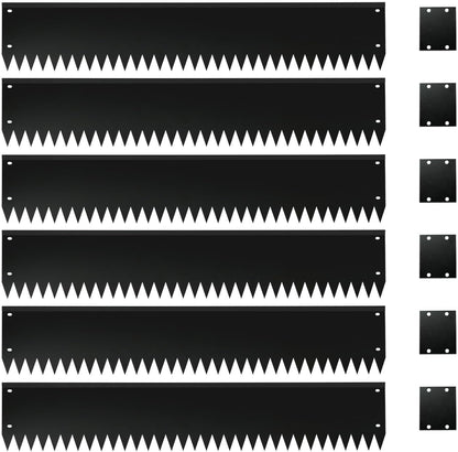 Steel Garden Edging with Top Bending Protection Metal Lanscape Edging Steel Lawn Edging 40 inch Strips, 6 inch Depth 180 Degree Bend for Garden,Lawn,Backyard, 6 Pack (6 inch-180 Degree Bend, Black)