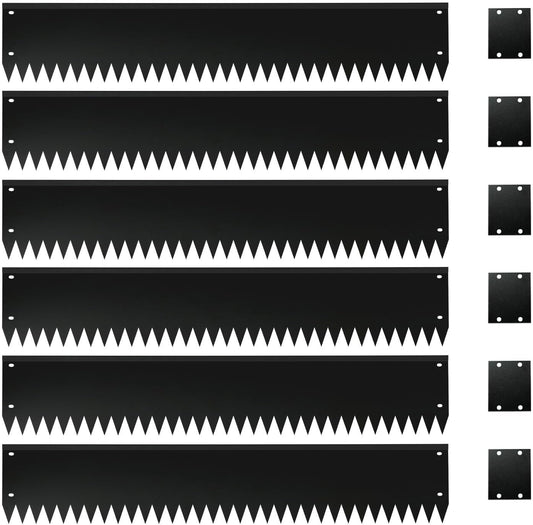 Steel Garden Edging with Top Bending Protection Metal Lanscape Edging Steel Lawn Edging 40 inch Strips, 6 inch Depth 180 Degree Bend for Garden,Lawn,Backyard, 6 Pack (6 inch-180 Degree Bend, Black)