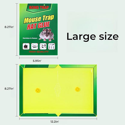 Mouse & Rat Glue Traps -12 Pack Large Strong Adhesive Pest Control Boards for Rodents, Cockroach, and Insects - Safe, Non-Toxic Sticky Traps for Home and Commercial Use (881, 12)