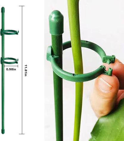 20-Piece Set of Adjustable Plant Stakes with Clips and Connecting Pipes for Orchids Roses Tomatoes and Other Single-Stem Flowers Measuring 11.8 Inches