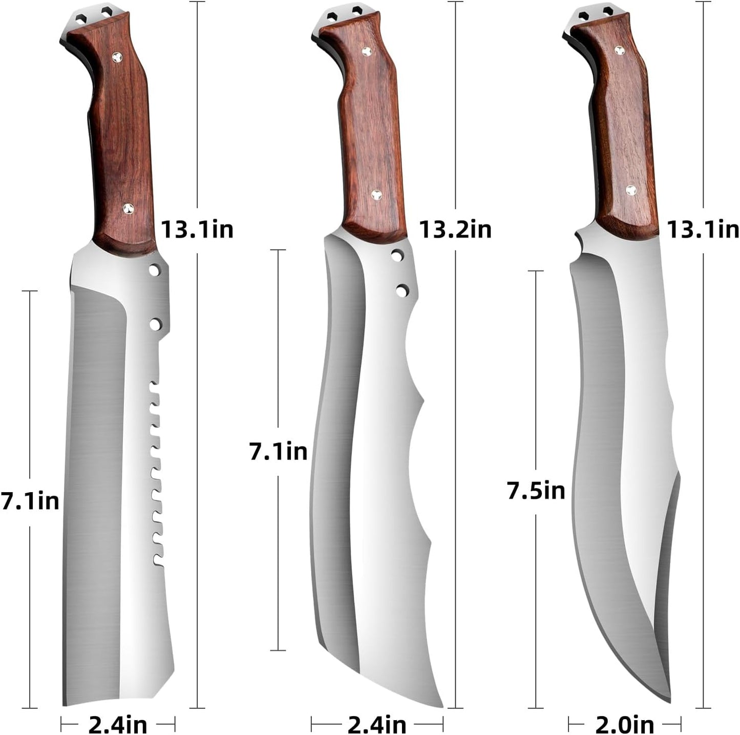 Outdoor Short Machete with Sheath for Cutting Trees, for Yard Work and for urvival Machete Ideal for Gardening,Camping, Fishing, Hunting, Bushcraft