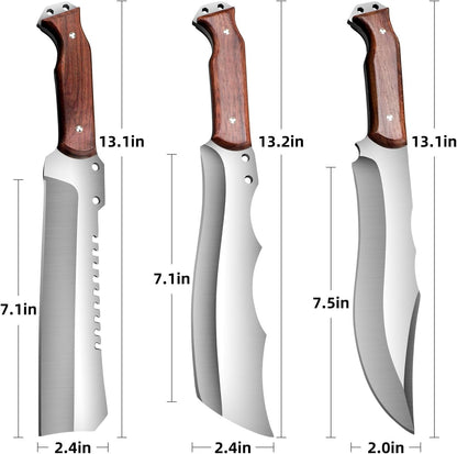 Outdoor Short Machete with Sheath for Cutting Trees, for Yard Work and for urvival Machete Ideal for Gardening,Camping, Fishing, Hunting, Bushcraft