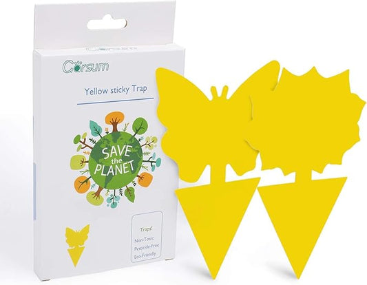 Garsum Fruit Fly Sticky Trap for Indoor and Outdoor, Fungus Gnat Killer for Houseplant,Mosquitos, Flying Insect, White Flies, 120 Pack