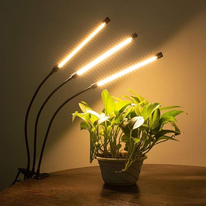 bseah Grow Light for Indoor Plants, Full Spectrum Plant Grow Lamp with 3/9/12H Timer, Auto ON & Off, Clip-On Desk for Seed Starting 2 Pack