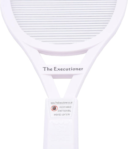 The Executioner Fly Zapper Mosquito, Wasp, Bug, Insect Killer Swatter Electric Fly Zapper Racket Single Layer for Efficient Zapping Indoor Outdoor (White)