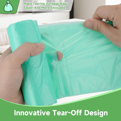 5 Gallon Trash Bags Biodegradable Unscented - Green Small Garbage Bags Compostable 100 Count 18 Liter Recycling Waste Basket Kitchen Office Bathroom Liners Strong Thick Bulk Heihaily