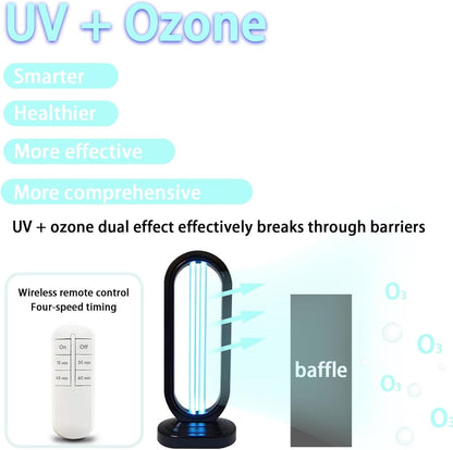 2025 New UV Light - Uv Lamp for Bedbugs, Uv Bed Bugs, UV Lamp with 4- Speed Timing and Remote Control (Black+White)