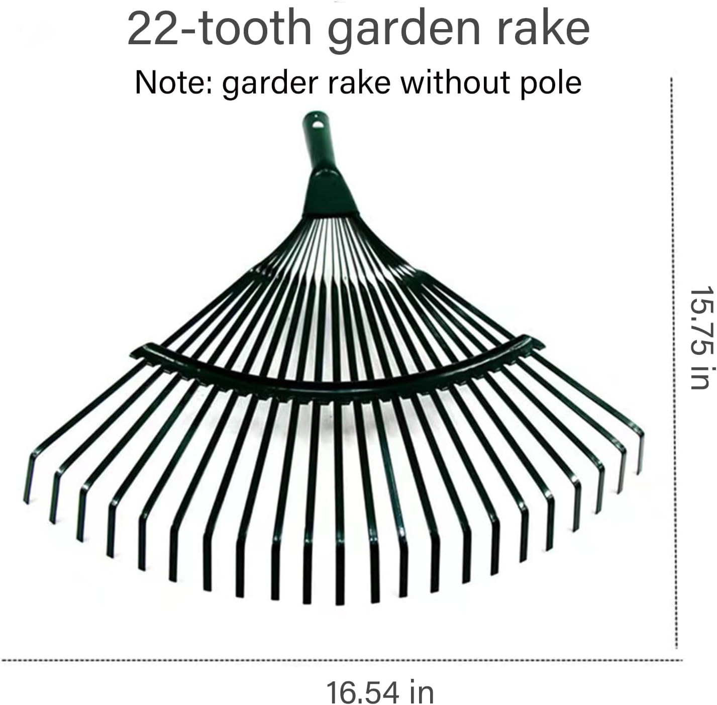 Landscape Rake,Rake Head Replacement Rakes for Lawns,Garden Rakes Head Replacements 22 Teeth Steel Fan Leaf for Lawn Yard Flowers Beds Farm Gardening,with Gloves (16.54 X 15.75 in)