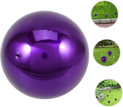 Garden Reflective Ball Gazing Globe Ball Gazing Ball Shiny Hollow Sphere Sparkling Gazing Door Decor Mirror Ball Mirrors Stainless Steel Outdoor Purple Ball Rack