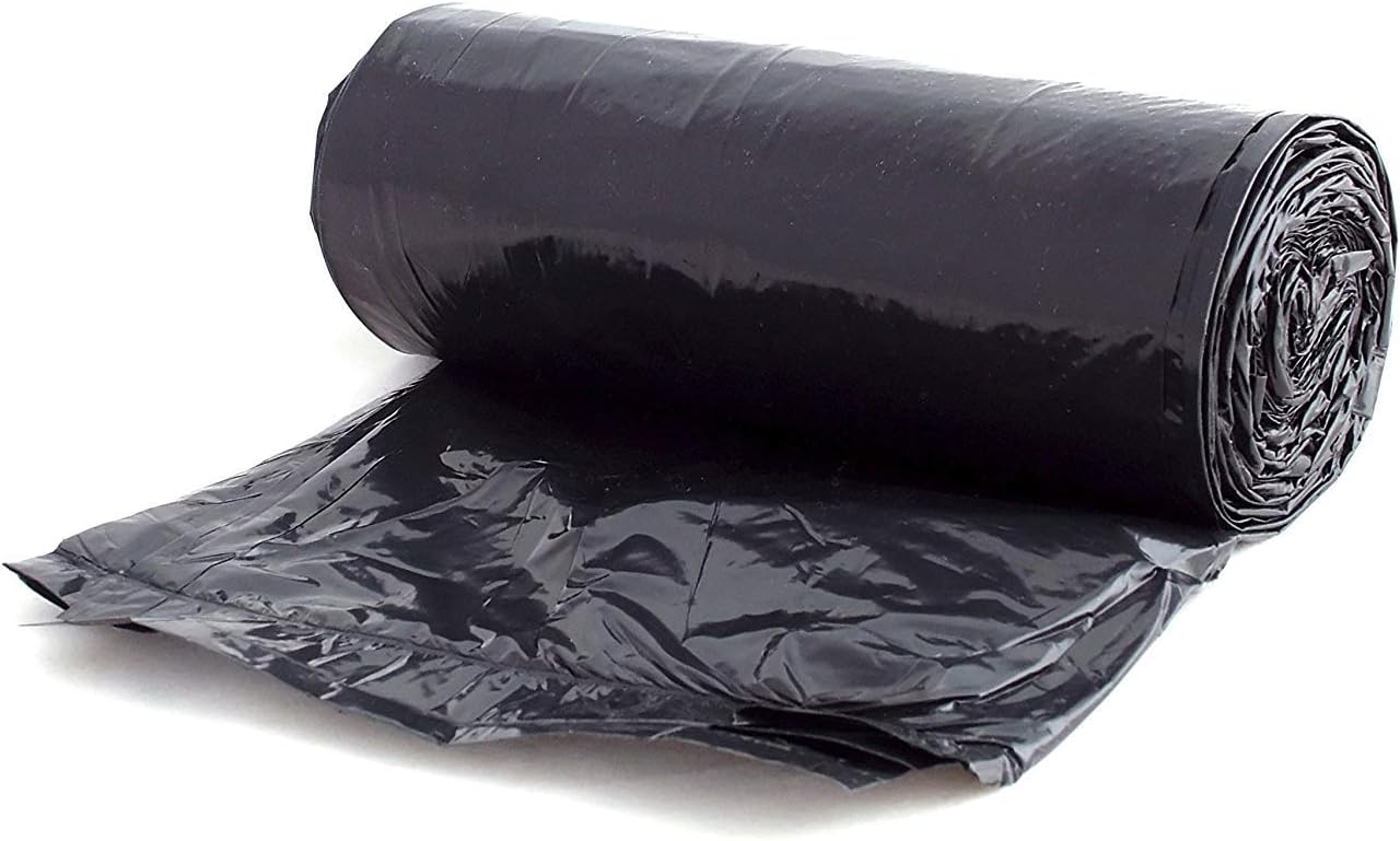 Aluf Plastics 56 Gallon 1.2 MIL (eq) Black Heavy Duty Trash Bags - 43" x 47" - Pack of 100 - For Kitchen, Contractor, Janitorial, Industrial, Municipal, Healthcare, & Hospitality