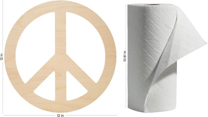 Peace Wood Cutouts 12 x 12-inch, Pack of 3 Unfinished Wood Crafts Blank, Wooden Letter Sign for Crafts & Decor, by Woodpeckers