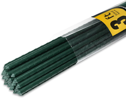 30pcs Steel Plant Stakes 2 Feet,Sturdy Plant Sticks, Plastic Coated Metal Garden Stakes Supports Climbing for Tomato, Bean, Flowers, Tree Potted