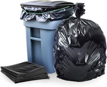 Plasticplace 64-65 Gallon Trash Can Liners for Toter │ 1.5 Mil │ Black Heavy Duty Garbage Bags │ 50” x 60” (25 Count)