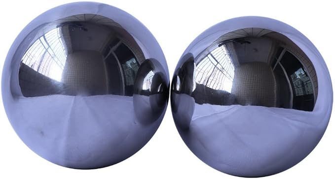 Durable Stainless Steel Gazing Balls Hollow Mirror Globe Floating Reflective Ball Polished Shiny Sphere for Home Garden Pond Outdoor Swimming Pool Decoration (6 Inch)