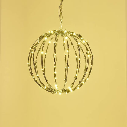 LED Light Balls Metal Hanging Tree Sphere Globe Light for Patio Holiday Festival Garden Decor (12 Inch 1 Pack)