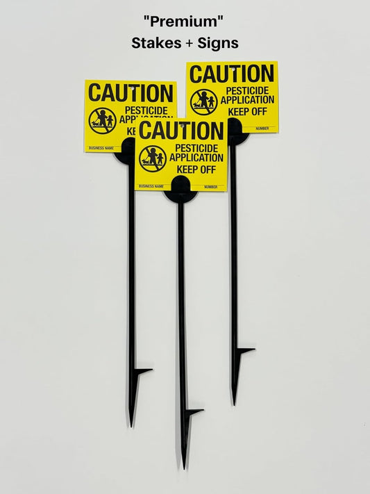 Great Lakes Marking Products Lawn Treatment Application Stakes & MASSACHUSETTS Signs (Premium Style
